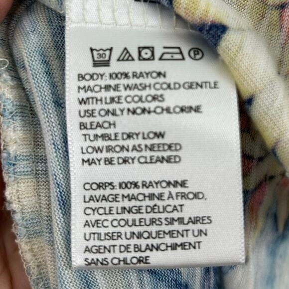 Urban Outfitters Women Short Sleeve Top Tropical Summer Preppy Cream Medium - Picture 5 of 5